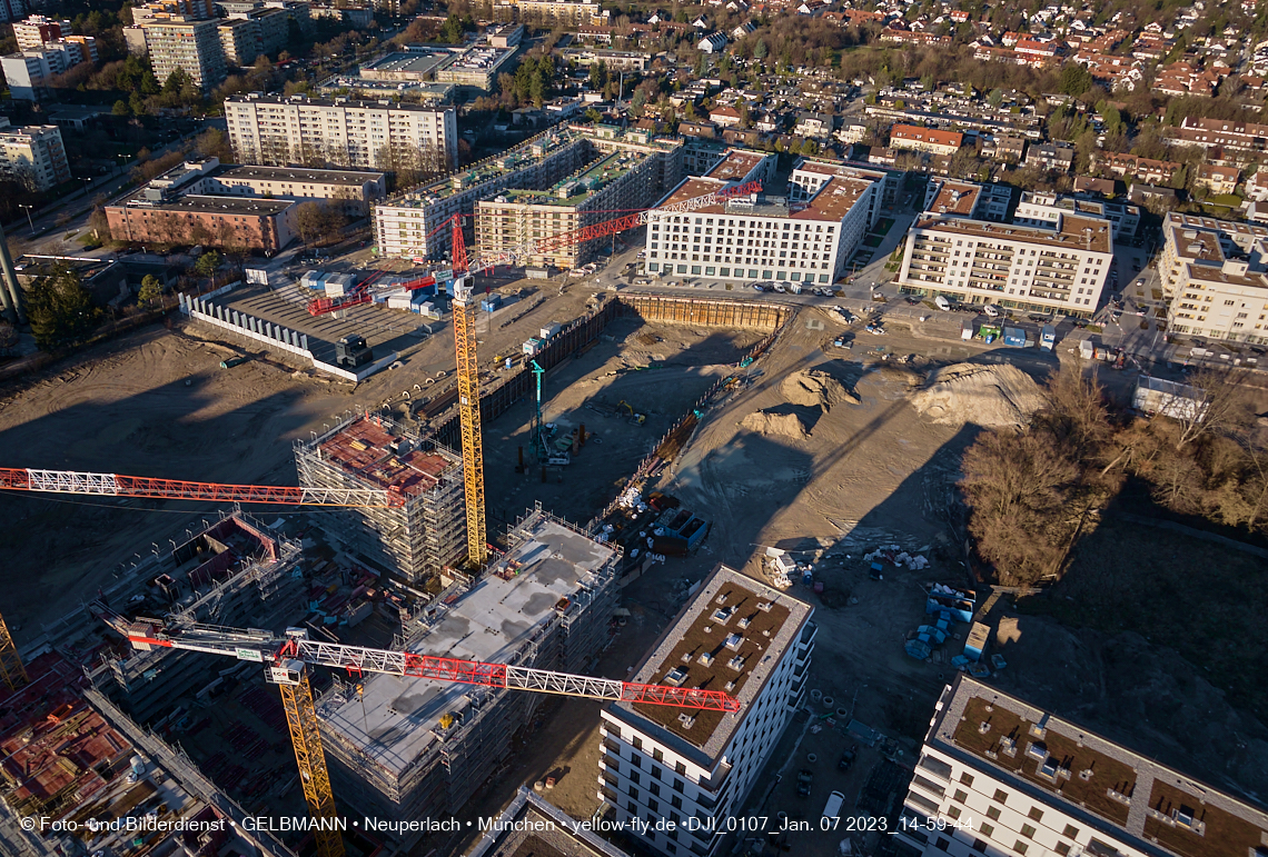 07.01.2023 - Baustelle zum Alexisquartier und Pandion Verde in Neuperlach